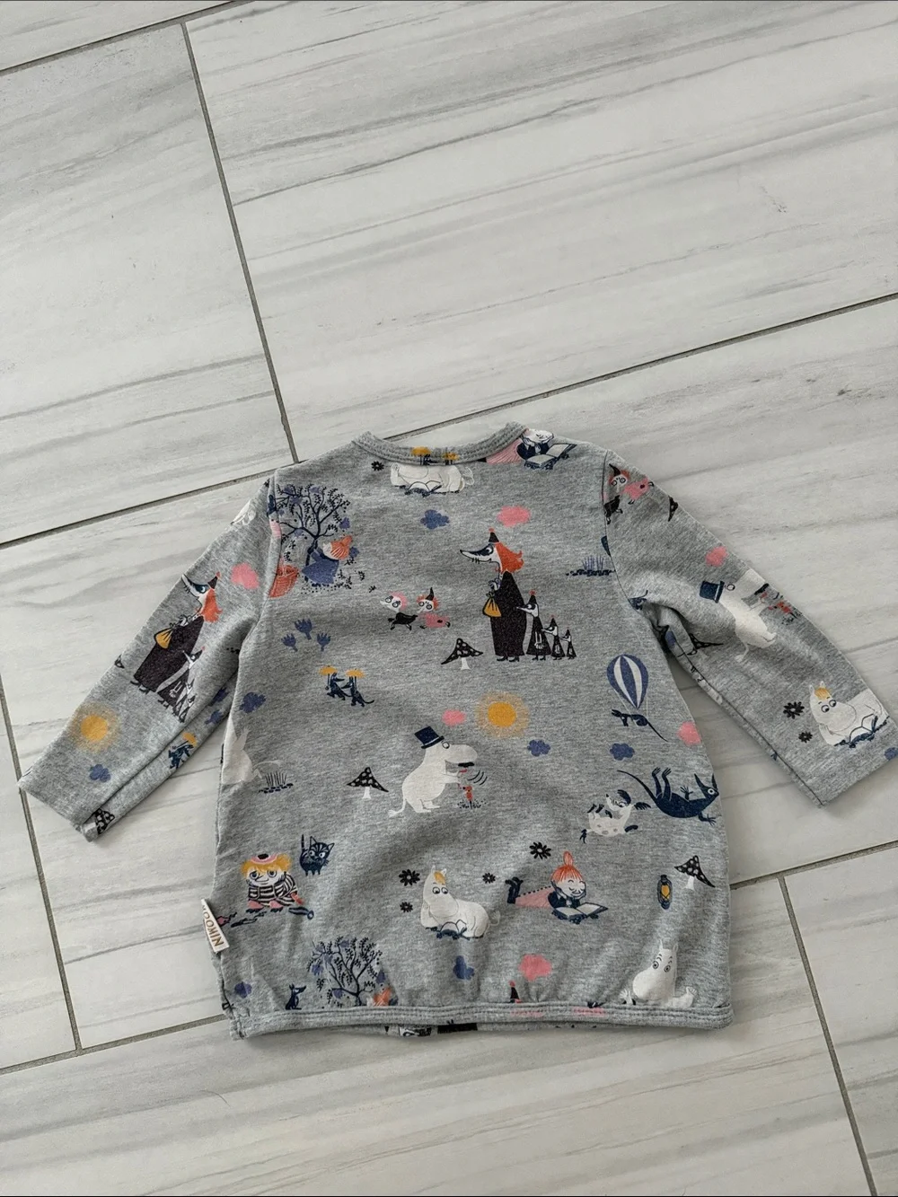 Moomin Characters Grey 100% Cotton Long Sleeved Top Size 74 cm